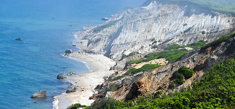 The clay cliffs of Aquinnah on Martha’s Vineyard. Photo courtesy: Harbor View Hotel.