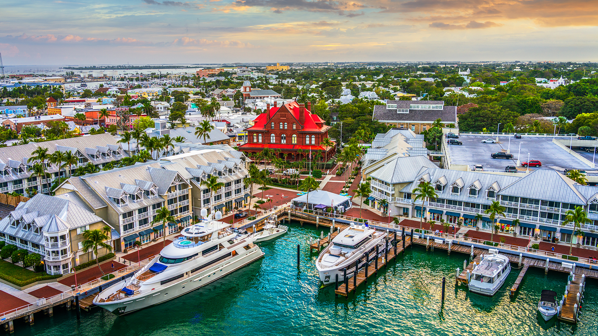 An overhead view of Key West in Florida